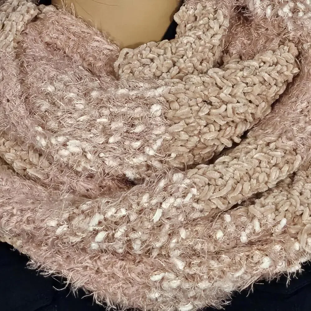 2/$30 INC International Concepts Blush Mixed-Yarns Loop Scarf One Size